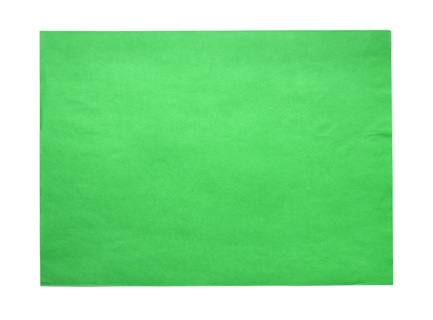 Texture de papier vert isolé sur blanc