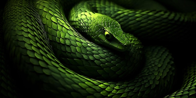 Texture de peau de cobra vert avec des détails élevés