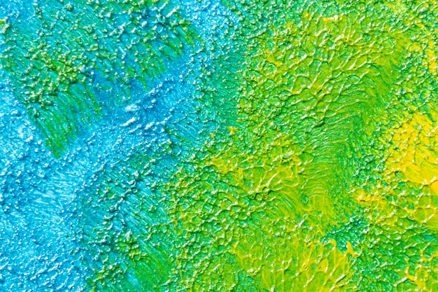 Texture de peinture acrylique bleu et vert