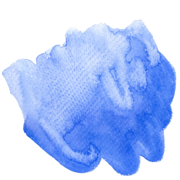 Texture de peinture aquarelle bleue peinte à la main avec un pinceau.