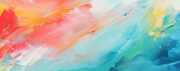 Texture de peinture d'art multicolore coloré rugueux abstrait avec coup de pinceau à l'huile Ai générative