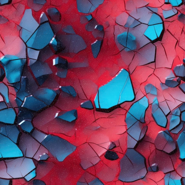 Texture de peinture fissurée rouge et bleue pour un papier peint