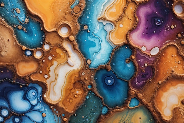 Texture de peinture à l'huile abstraite avec motif d'encre à l'alcool