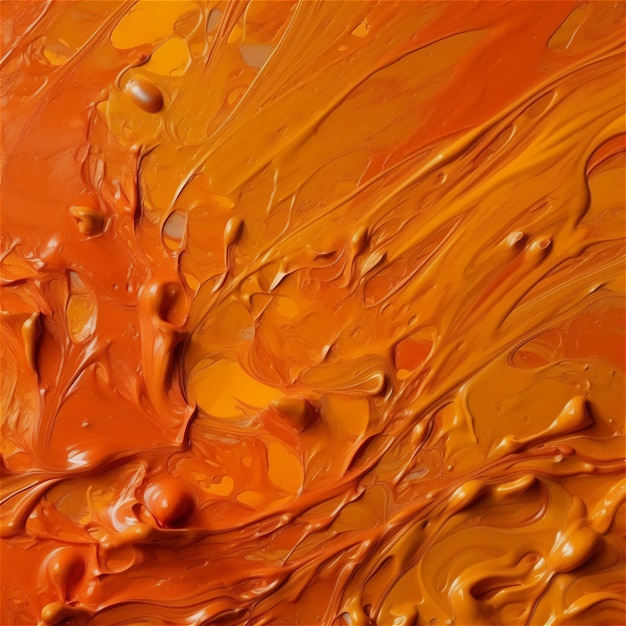 Texture de peinture à l'huile orange avec un fond gris