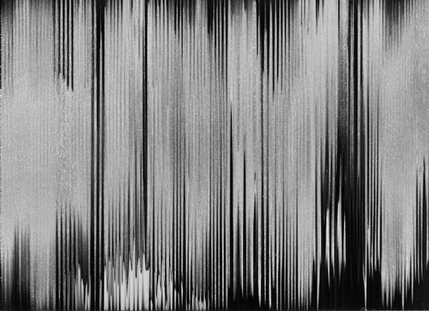 Texture de pépin analogique Superposition en détresse Vieux dommages de bande vidéo Erreur de signal TV Fond abstrait de bruit de ligne de grain noir blanc bw