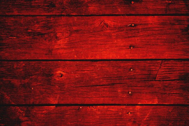 Texture de planche de bois rouge Arrière-plan de vieux panneaux rouges