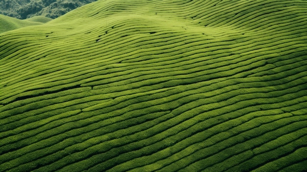 Photo texture de la plantation de thé vert vue de haut