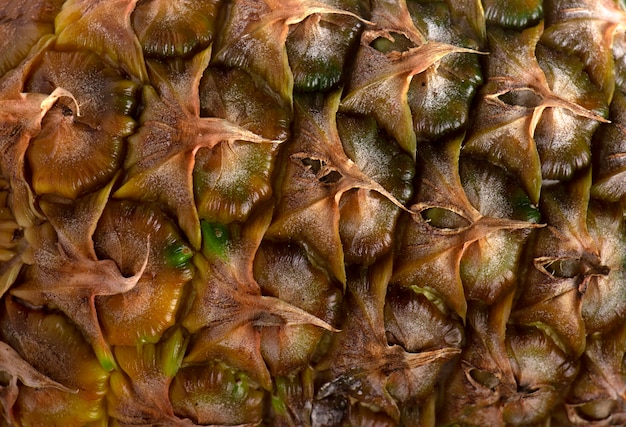 Texture de plante abstraite, gros plan d'ananas mûr,