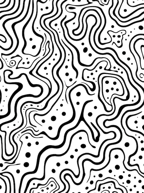 Texture plate de corail cérébral noir et blanc