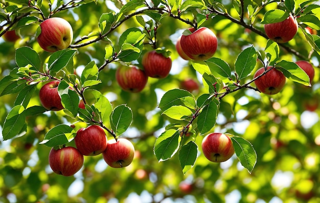 La texture des pommes sur les branches de l'IA générative