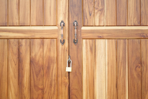 Texture de porte en bois avec serrure