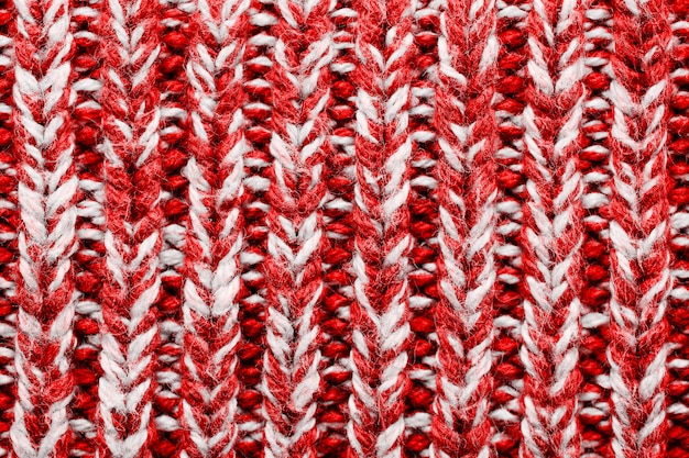 Texture D'un Pull En Tricot Rouge.