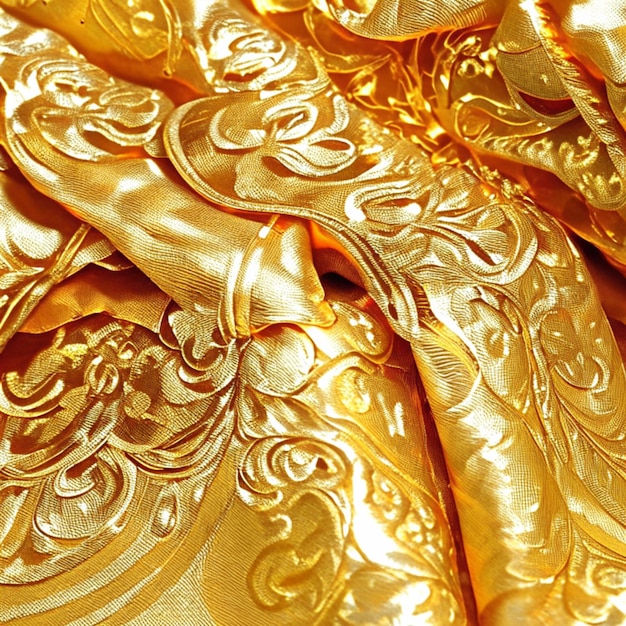 Photo la texture réaliste du cuir doré vectoriel est de luxe, le fond brillant et brillant.