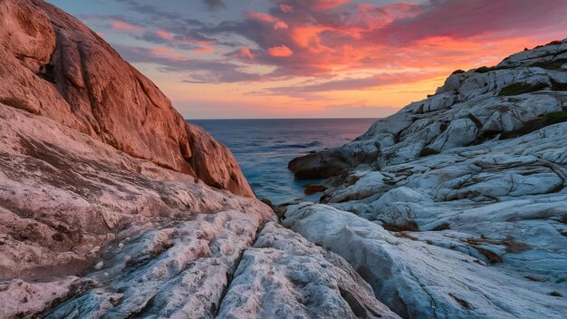 Photo texture rocheuse sur la côte de kamenjak en istrie, en croatie