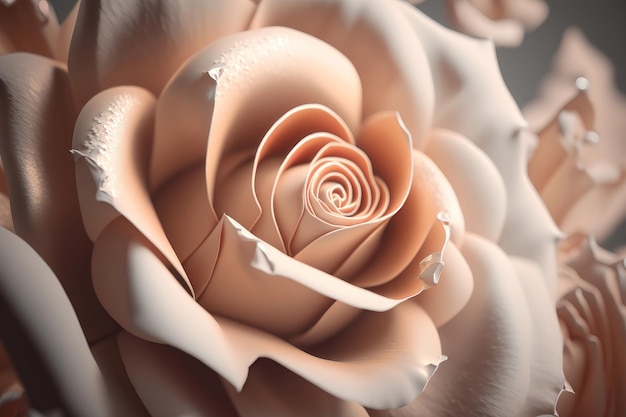 Texture rose avec gouttes génération AI gros plan