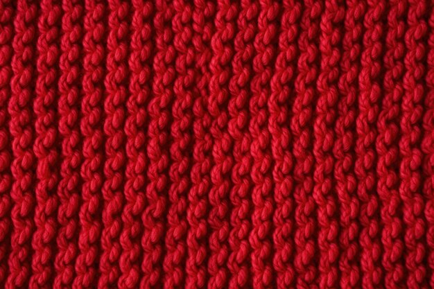 Texture rouge sur fond de laine tricotée