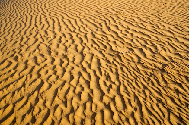 Texture de sable dans le désert d'or