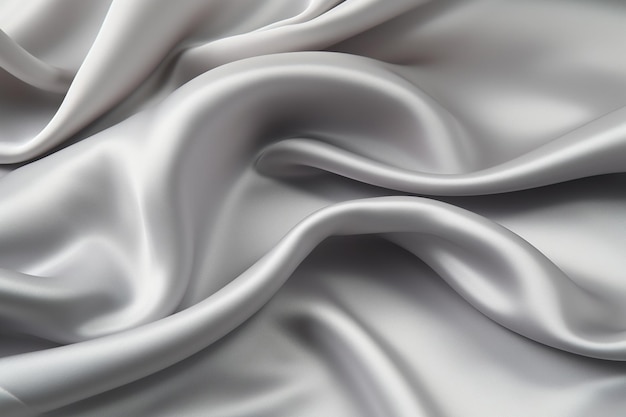 Texture de soie grise satin luxueux fond abstrait beau tissu blanc