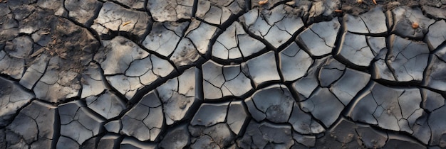 Texture de sol noir fissuré et sec grungy Fond naturel de la terre Surface de boue sèche texture brisée désert Réchauffement climatique changement climatique