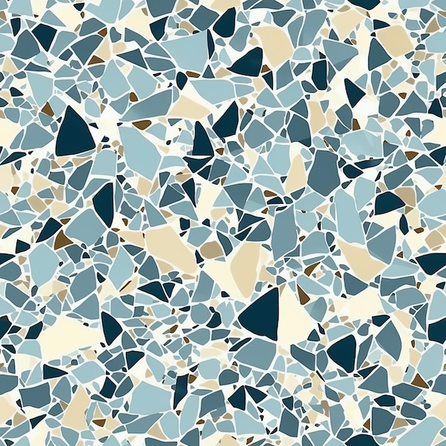 Texture de sol Venetianstyle Terrazzo dans des couleurs froides comme un modèle sans couture Génération AI