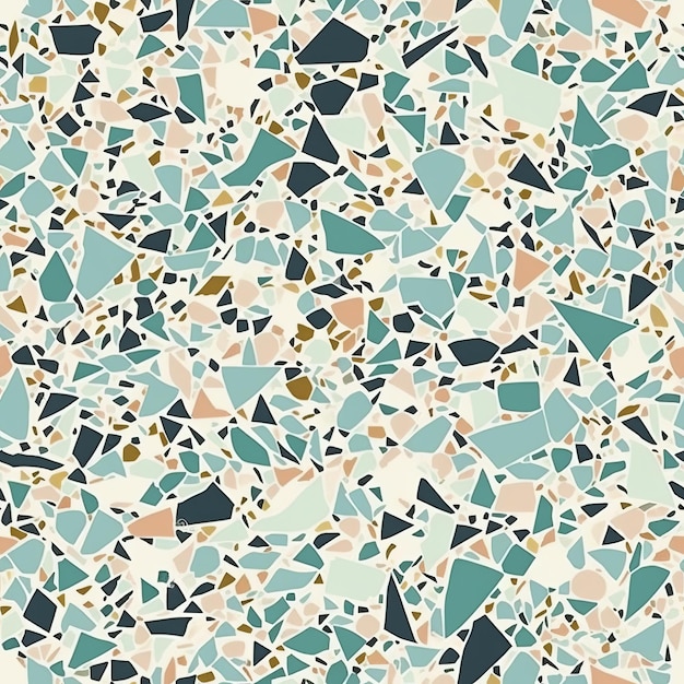 Texture de sol Venetianstyle Terrazzo dans des couleurs froides comme un modèle sans couture Génération AI