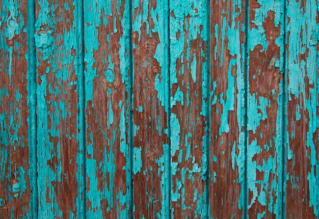 Texture de surface en bois turquoise vintage