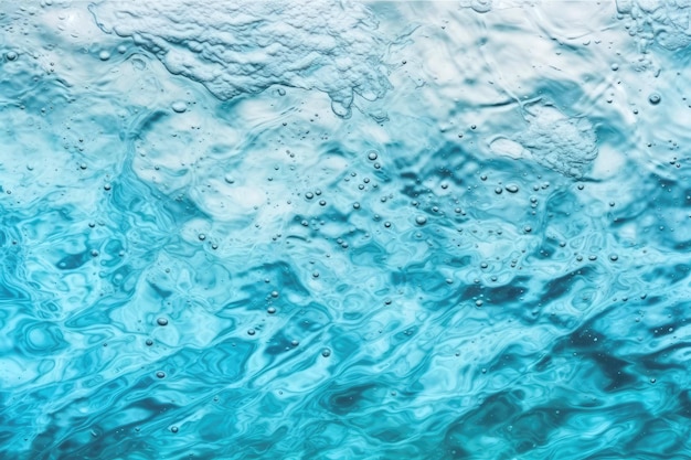 Texture de surface de l'eau bleu clair sur fond blanc IA générative