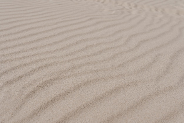 La texture de la surface des vagues de sable de plage beige Le paysage des dunes du désert