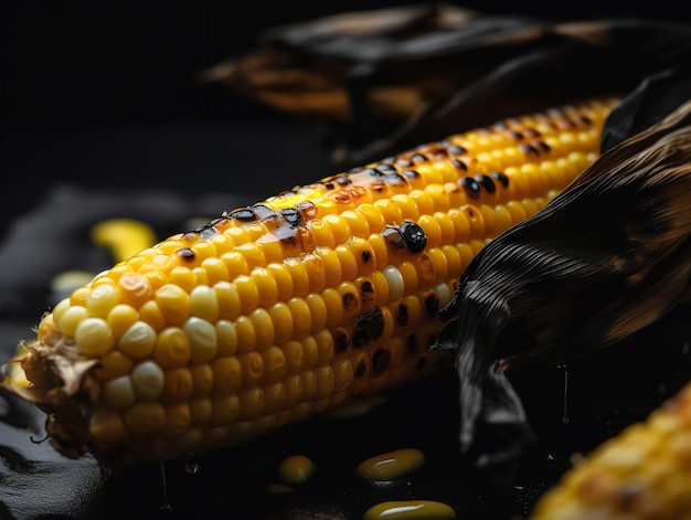 La texture tangible d'un épi de maïs grillé