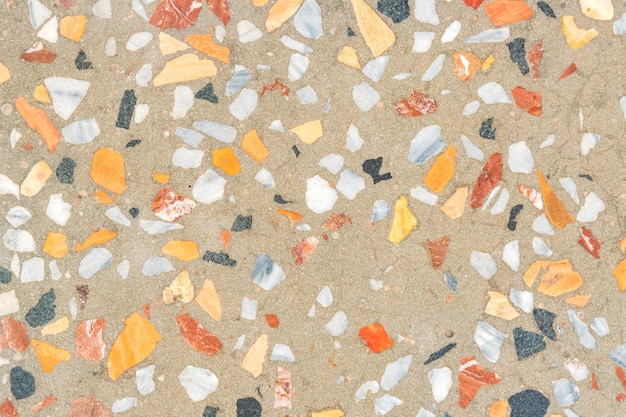 Texture de terrazzo Modèle de sol et de mur en béton poli Surface de couleur marbre et matériau en pierre de granit pour la décoration Couleurs de la terre