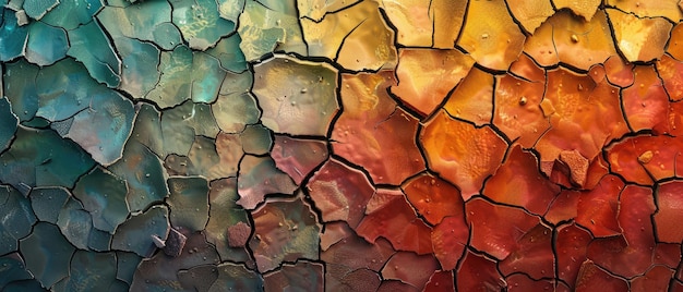Texture de terre fissurée colorée