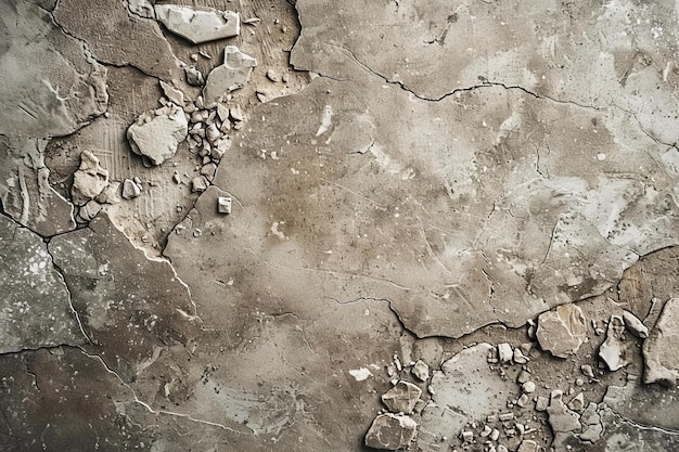 Photo texture de la terre fissurée avec des pierres naturelles éparpillées