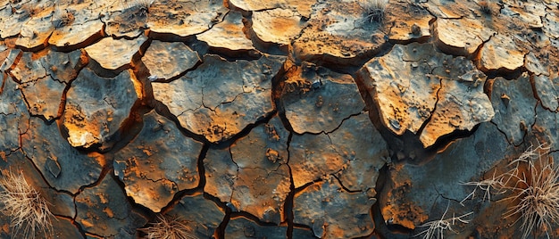 Texture de terre sèche fissurée dans le désert