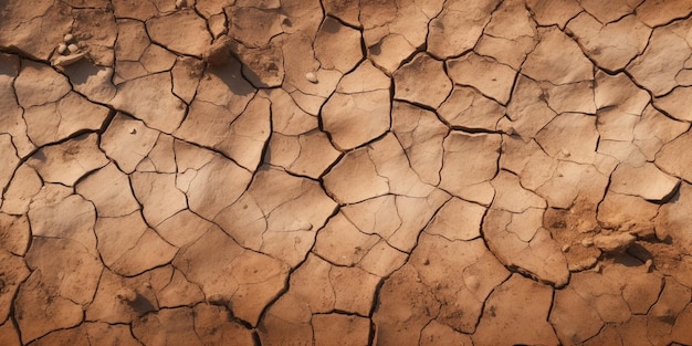 Texture de la terre séchée avec de l'argile et du sable en gros plan IA générative