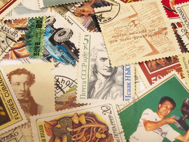 Photo texture des timbres-poste