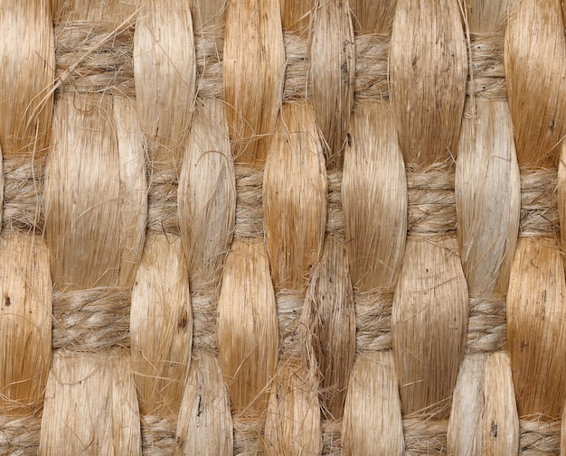 La texture d'un tissu brun jute avec un grand entrelacement de fibres macro