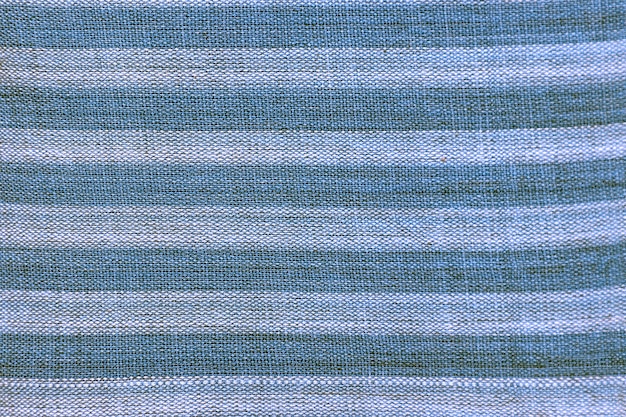 Texture de tissu de coton rayé bleu et blanc