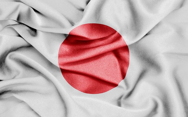 texture de tissu drapeau incurvé du japon