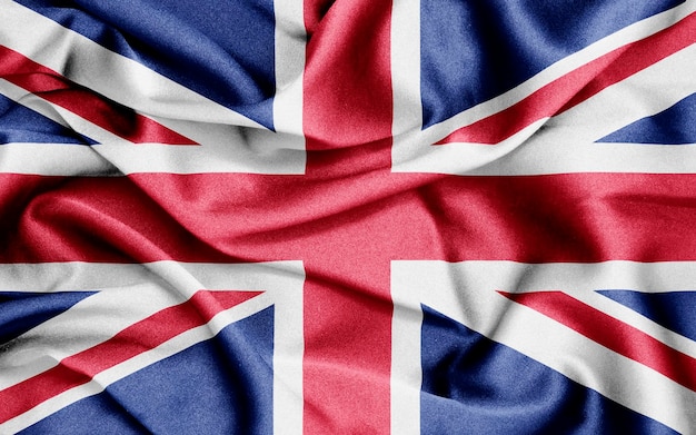 texture de tissu drapeau incurvé de Grande-Bretagne