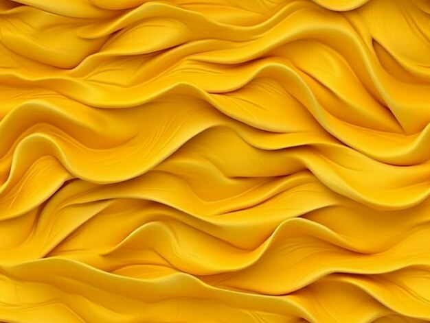 texture de tissu jaune avec des plis ondulés comme fond génératif ai