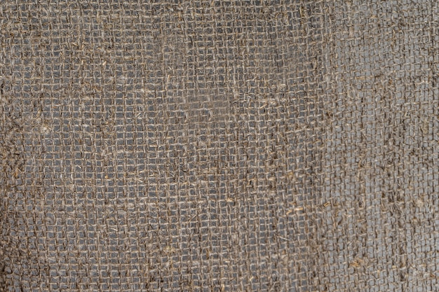 Texture de tissu en lin. Fil grossier. fond de toile de jute.