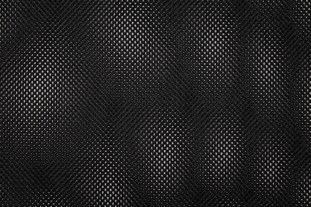 Texture de tissu noir. Impression de fond textile foncé. Détail de matière synthétique.