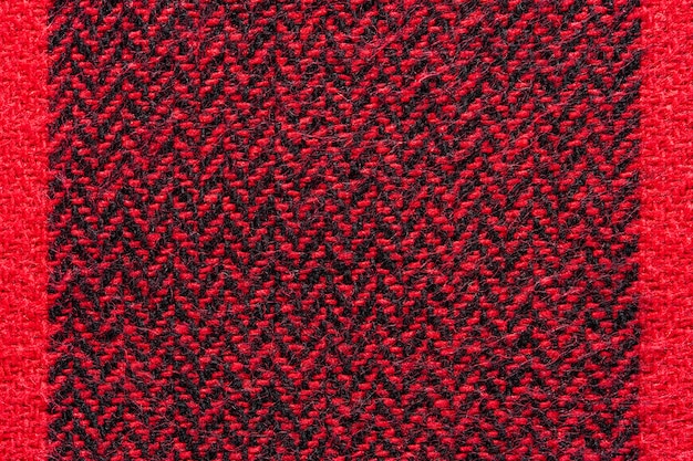 Texture de tissu noir et rouge