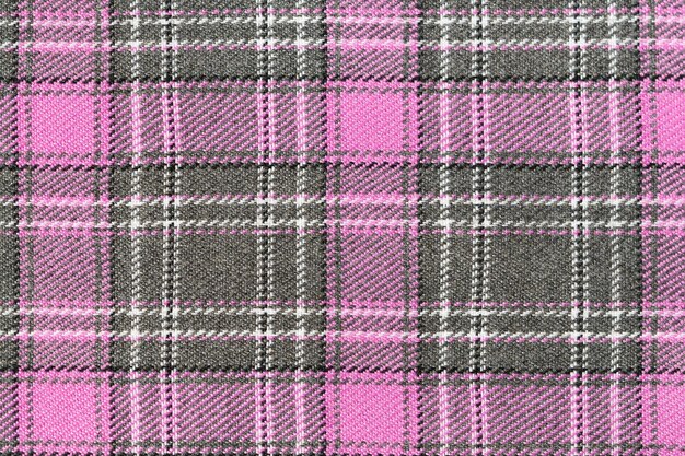 Texture de tissu tartan rose et gris Arrière-plan pour votre conception Vêtements et style traditionnels écossais