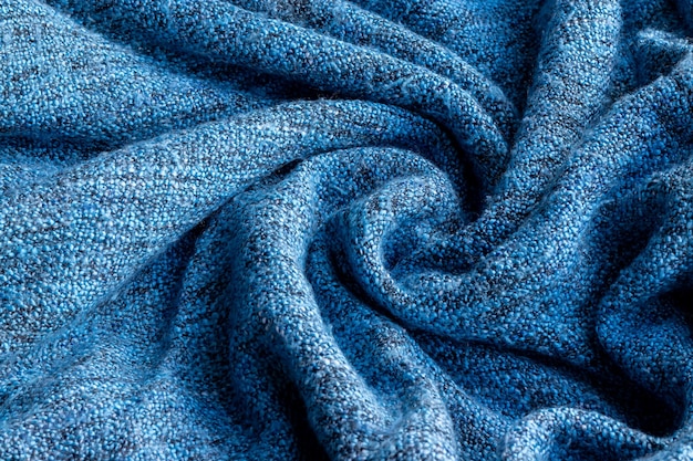 Texture de tissu tricoté bleu vif