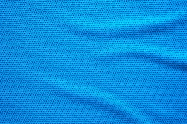 Texture de tissu de vêtements de maillot de football bleu