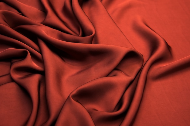 Texture de tissu viscose rouge.