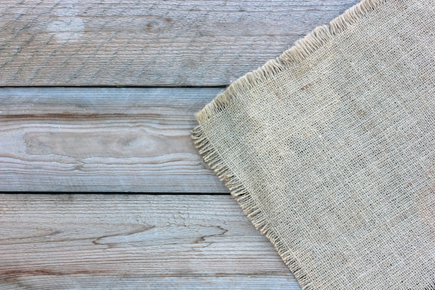 Texture de la toile de jute sur bois