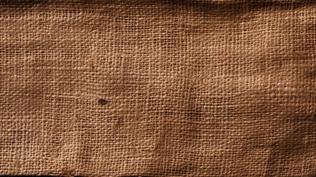 Une texture de toile de jute brune avec un trou au milieu.