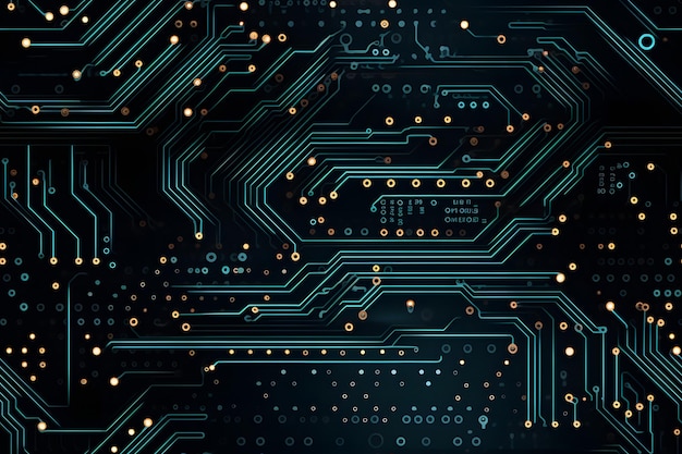 Texture transparente et arrière-plan plein cadre de l'image générée par le réseau neuronal de topologie de carte de circuit imprimé